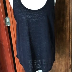 Michael Kors Navy Linen Tank Top. Size XL